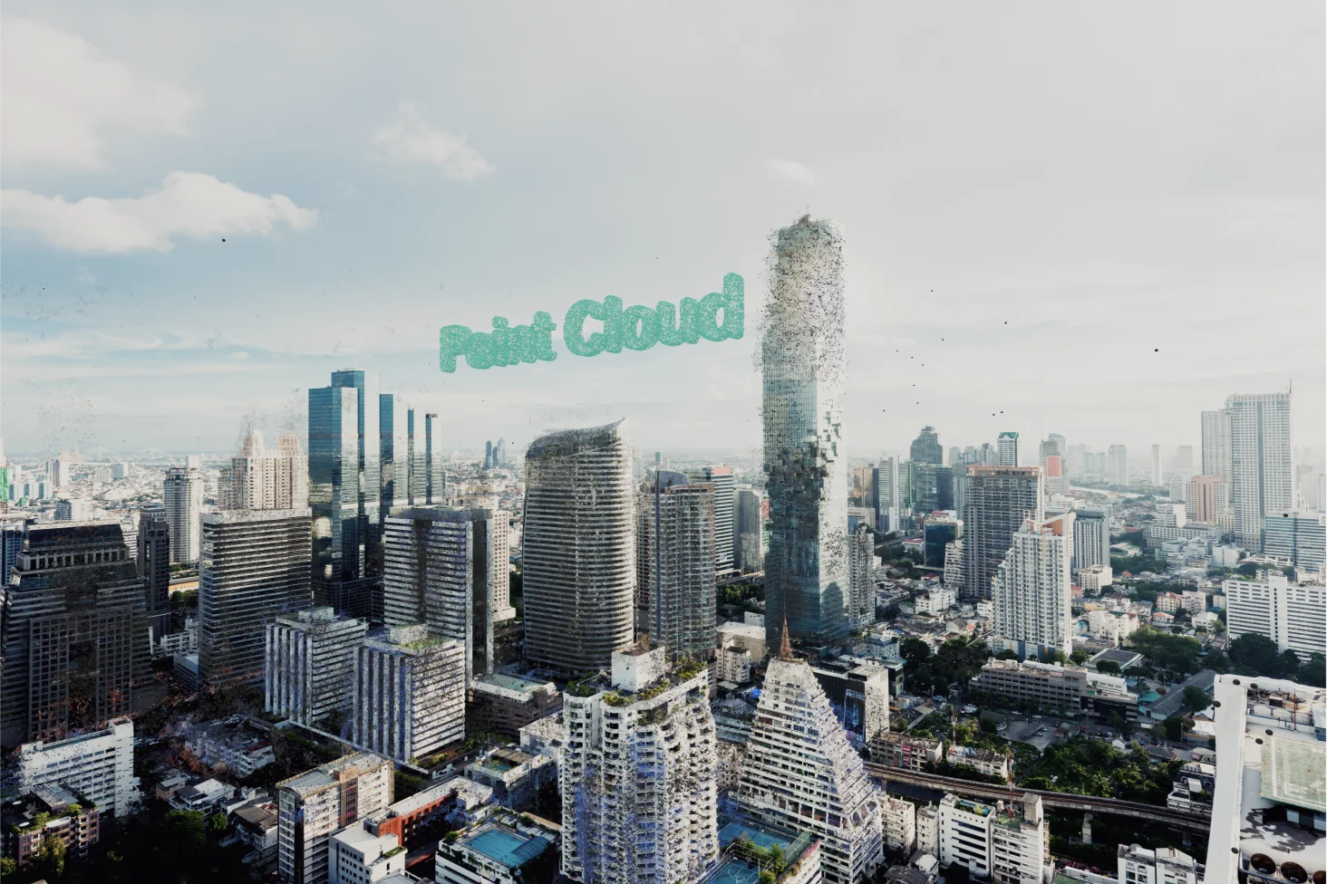 Graffity Console on desktop, placing 3D content inside a scanned point cloud