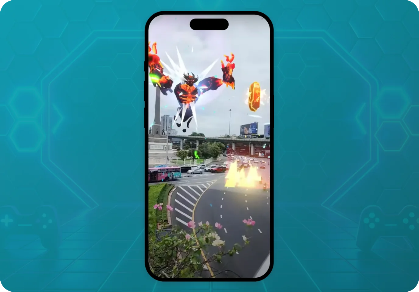 Use case: location-based AR gaming in a public space