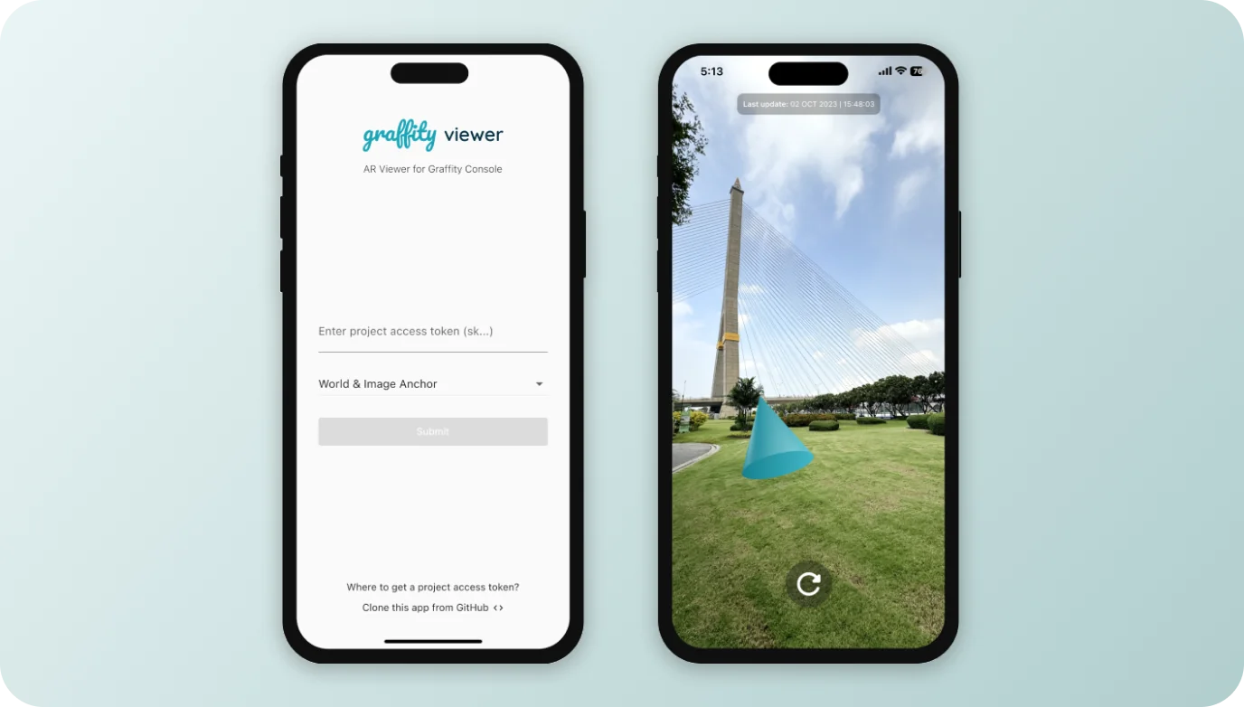 The Graffity Viewer mobile app